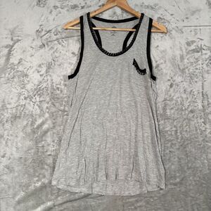 Jessica Simpson Grey Chain Trim Tank Top Sleeveless Pocket Shirt Women’s XL